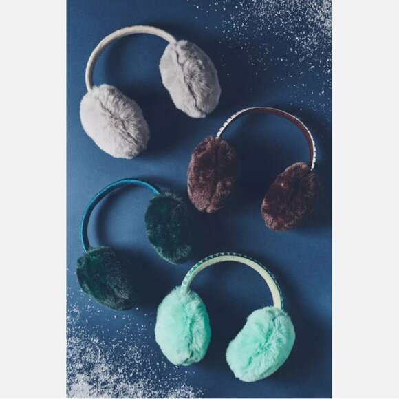 NWT Anthropologie Violet & Brooks Embroidered Faux Fur Earmuffs Espresso main image 6